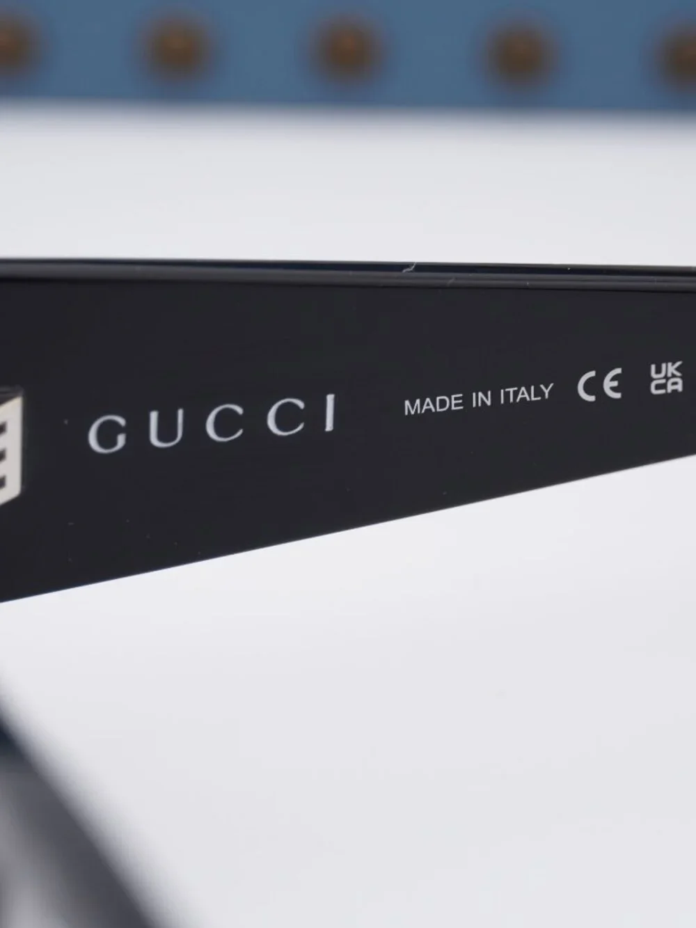 Gucci GG1918S 001 Square Sunglasses - Shiny Black with GG Pattern/Clear UV